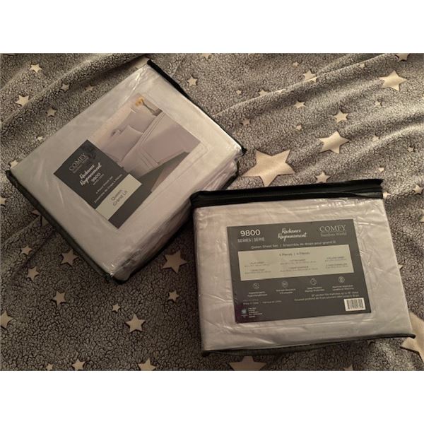 Sheet Set ‘Radiance’ (queen/dp.pock) light grey x 2 sets