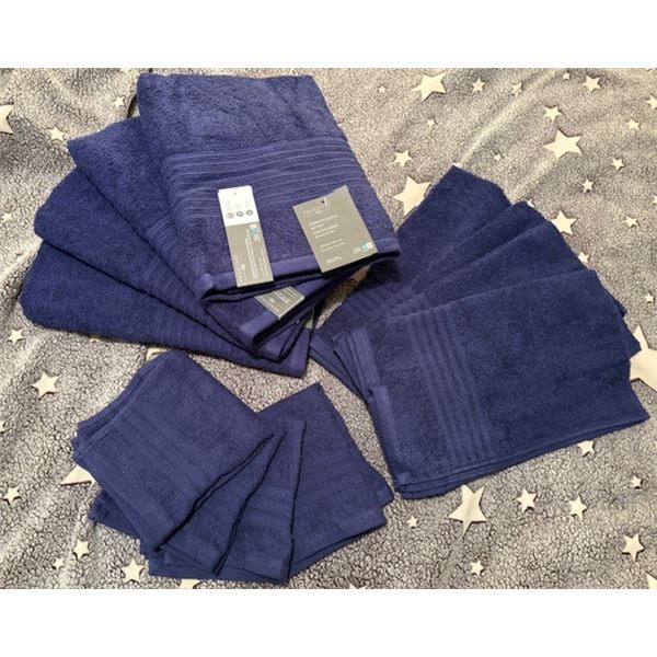 12pc. Towel Set ‘paarizaat’ 100%cotton (blue)