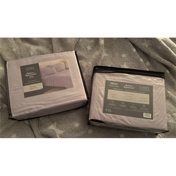 Sheet Set ‘Radiance’ (queen/dp.pock) lilac x 2 sets