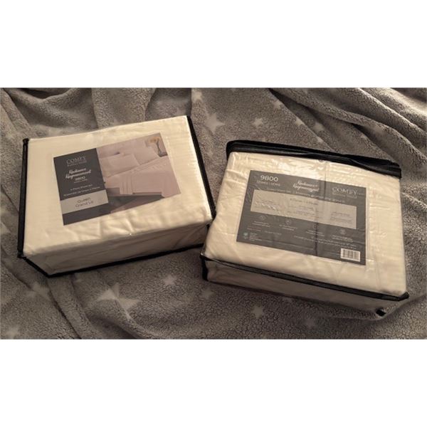 Sheet Set ‘Radiance’ (queen/dp.pock) cream x 2 sets