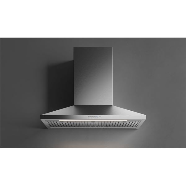 BNIB - Falmec 36" Vulcano Evo Wall Hood, RV: $1,570, Halogen Lights, 600 CFM, 3-Speed Control, Stain