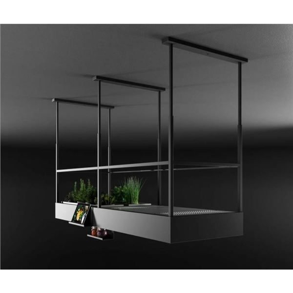 BNIB - Falmec 70" Spazio Island Hood, RV: $9,469, Smoked Glass Shelves, Power Outlets & USB Ports, S