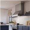 Image 2 : BNIB - Falmec 30" NRS Zeus Hood, RV: $4,229, Stainless Steel, 600 CFM - Model FNZEU30W6SS **Phased o