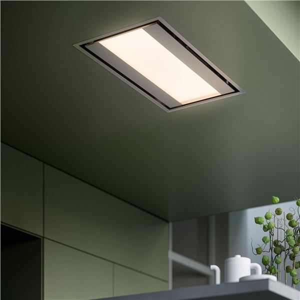 BNIB - Falmec 36" Nuvola Ceiling Hood, RV: $3,430, LED Light, Remote Control 4-Speed, Custom Glass F