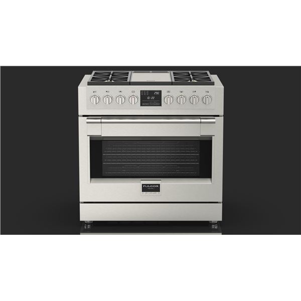 BNIB - Fulgor Milano 36" Sofia Pro Dual Fuel Range, RV: $9,719, 4 Dual All Brass Burners & Griddle, 