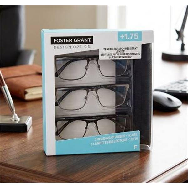 Foster Grant Reading Glasses Set +1.75, 3 Pack