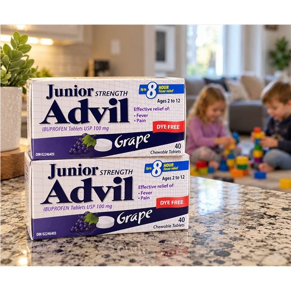 Junior Strength Advil Grape 40 Chewable Tablets, 2pk