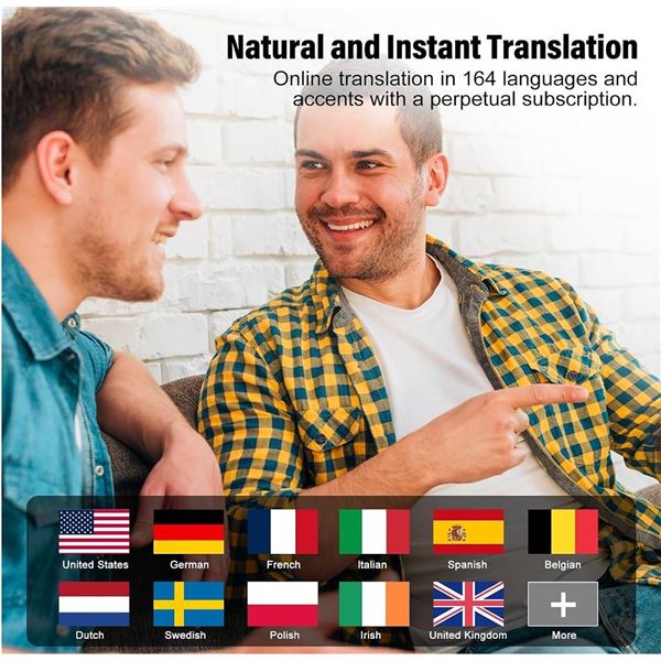 Puqo EV68 True Wireless Earbuds with Case Real Time AI Translation Earbuds