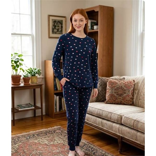 Kate Spade 2-Piece Pajama Set XL Navy Lips