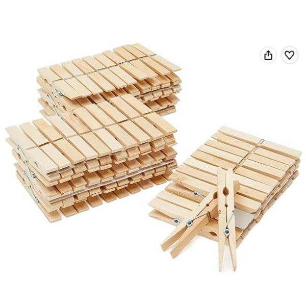 Strata Wooden Clothespins 5 Packs Of 50 Pieces
