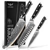 Image 1 : Haugo Ronin Damascus Knife Set 3pc G10 Handle