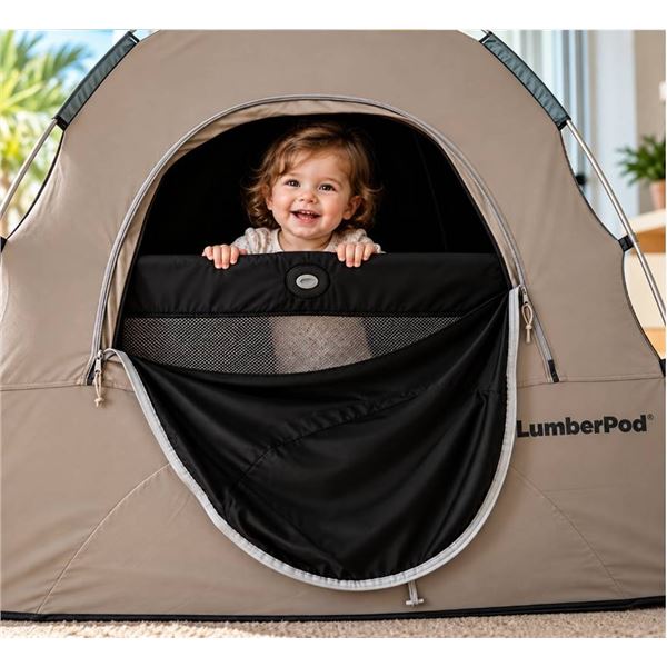 SlumberPod Portable Privacy Pod With Fan, Black/Gray