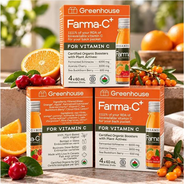 Greenhouse Farma-C+ Vitamin C Organic Boosters 3X(4x60ml)