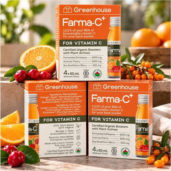 Greenhouse Farma-C+ Vitamin C Organic Boosters 3X(4x60ml)