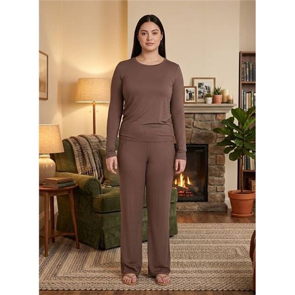 TKEES 2-Piece Lounge Set Brown Size L/G