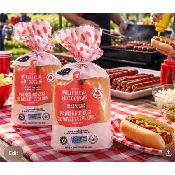 Packs Gluten Free Millet Chia Hot Dog Buns 6x260g