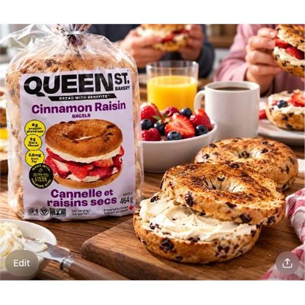 Queen St. Bakery Cinnamon Raisin Bagels 5x464g