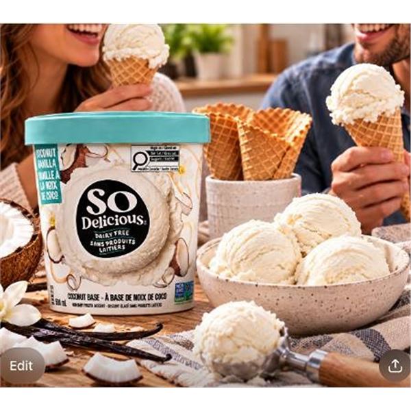 So Delicious Coconut Vanilla Frozen Dessert 8x500ml