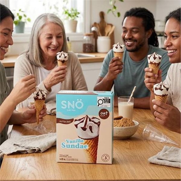 SNÃ– Vanilla Sundae Oat Cones 8x (3x120ml)