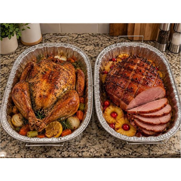 Lot of 2 - Handi-Foil King Roaster with Handles, 2 Pack -17.25x12x2.75"
