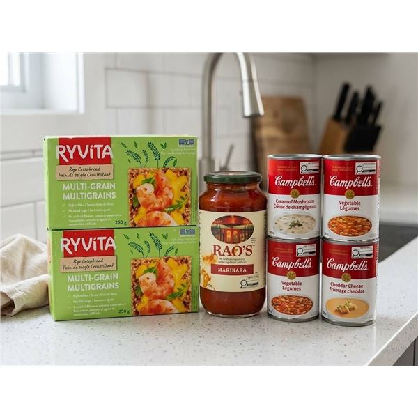 Ryvita Crackers Rao's Marinara Campbells Soups Lot