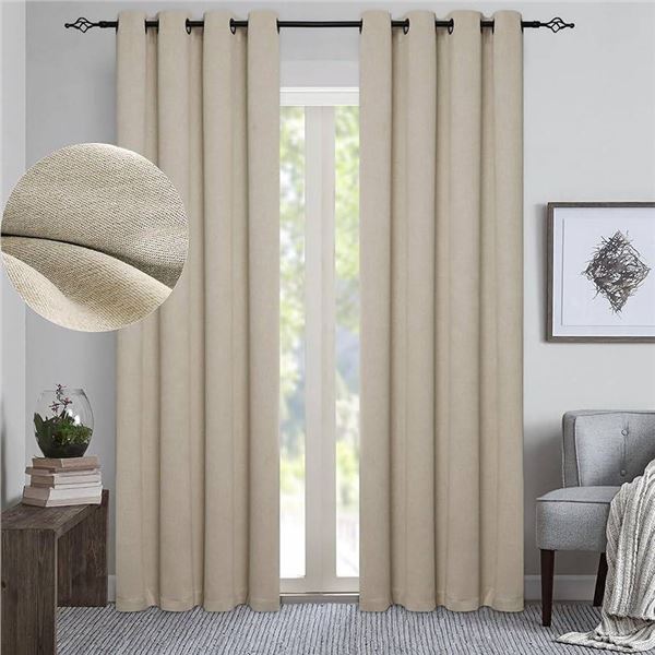 Beautyrest Blackout Curtain Panels 52x90 Beige
