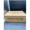 Image 2 : Linboro Black Ceiling Fan with Light 110-260V