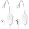 Image 1 : Deeloop LED Wall Lamp 2 Pack, Dimmable, USB