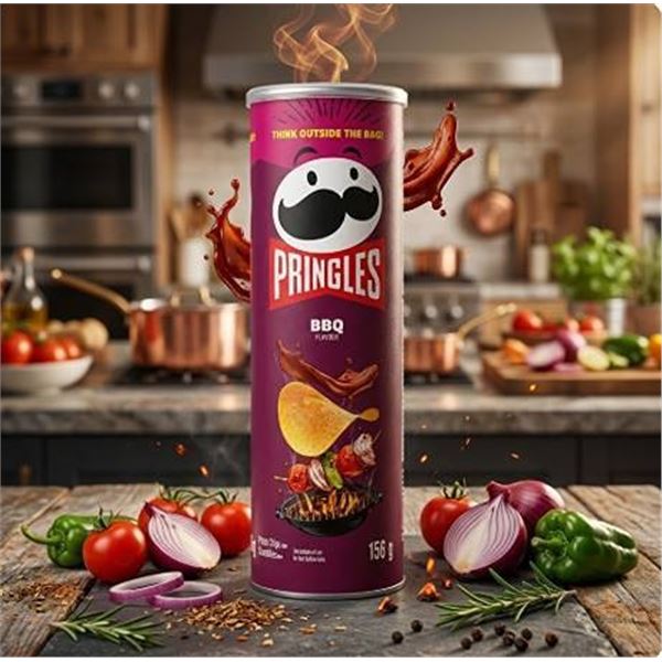 Pringles BBQ Flavour Potato Crisps 156g