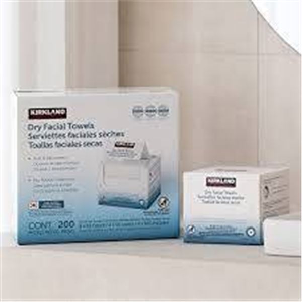 Kirkland Dry Facial Towels 200ct Made in Korea