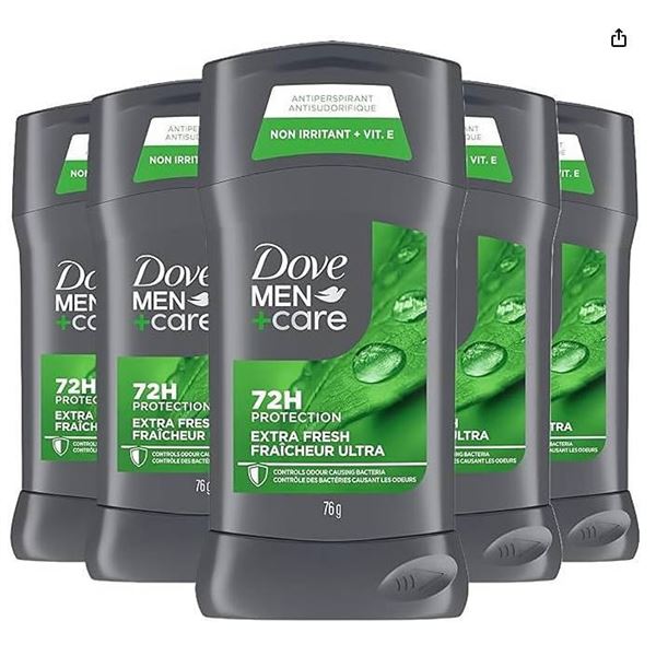 Dove Men+Care 72H 5-Pack Antiperspirant 76g Each