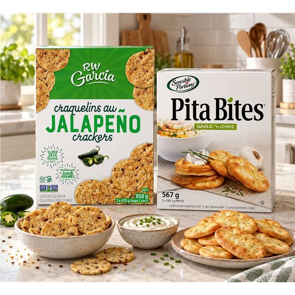 RW Garcia JalapeÃ±o Crackers & Pita Bites Lot