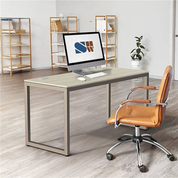 SHW 55 Inch Maple Computer Desk