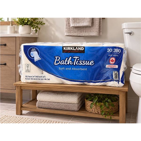 Kirkland Bath Tissue 30 Rolls, Soft And Absorbent