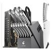 Image 1 : LIVTEK Milky Way 15-Piece Set German High-Carbon Stainless Steel with Built-in Sharpener - Full Tang