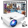 Image 1 : ã€Projector Screen Includedã€‘ 1080P Mini Projector with Two-Way Bluetoo