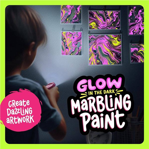 Lot of 2 - Glow In The Dark Marbling Paint Kits