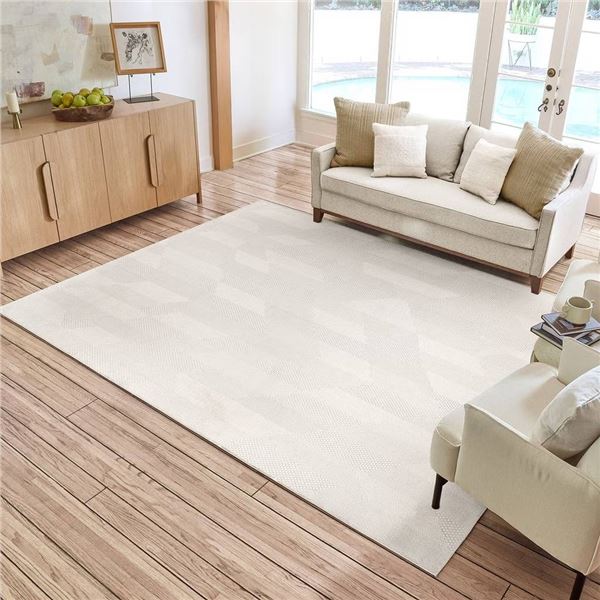 Gertmenian Helios Collection Emile Cream Indoor Area Rug 6ft 6in x 9ft