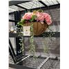 Image 4 : Fake Pink Hydrangea With Hanging Basket Decor