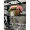 Image 5 : Fake Pink Hydrangea With Hanging Basket Decor