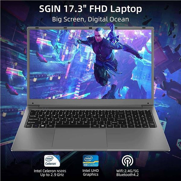 SGIN M17Pro 17.3" Laptop 8GB RAM 256GB Grey