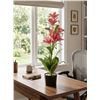 Image 1 : Artificial Pink Lily Plant In Pot 33 Inch Tall
