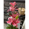 Image 3 : Artificial Pink Lily Plant In Pot 33 Inch Tall