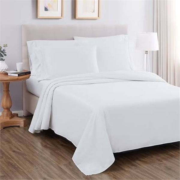 Kirkland King 6-Piece Sheet Set 680 Thread, Ivory White