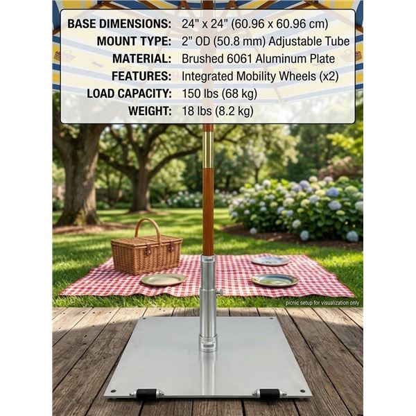 Metal Stand Base 24"x24" Adjustable Mount