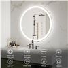 Image 1 : WOSEKBATHAL Bathroom LED Mirror, 24 Inches Round LED Mirror for Bathroom