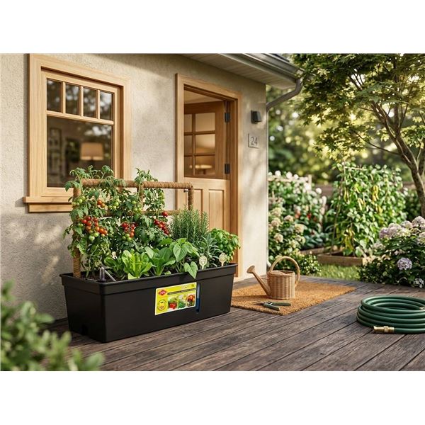DCN Self-Watering Resin Planter Box Black