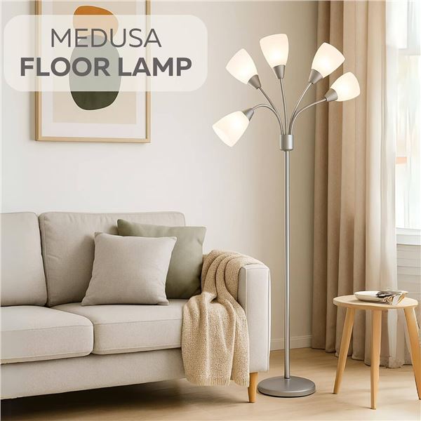 LightAccents Medusa Floor Lamp, Silver