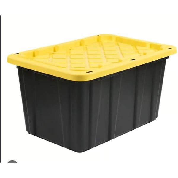Lot of 5 Steelcore 60L Heavy Duty Storage Bins with Lids