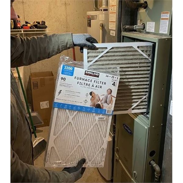 Kirkland Furnace Filter 16x25x1, 2200 MPR, 4 Pack